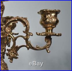 15 Tall Pair of Vintage Louis XV French Bronze Candelabra Candlesticks