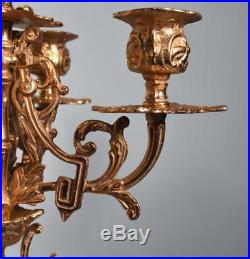 16 Tall Pair of Vintage French Empire Bronze Candelabra Candlesticks