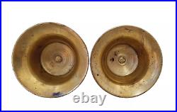 16th-17th Century Dutch Brass MID Drip Capstan Candlestick´s In Old Patina Rare