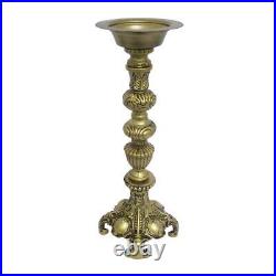 18 in. Gold Antique Vintage Metal Candlestick Pillar Candle Holder
