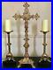 1900s-French-Large-Freestanding-Alter-Crucifix-Vintage-Matching-Candlesticks-01-yupe