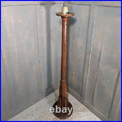 1930's Vintage Tall Oak Church Paschal Candlestick from St John's Newbold