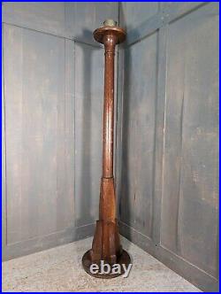 1930's Vintage Tall Oak Church Paschal Candlestick from St John's Newbold