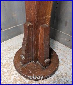 1930's Vintage Tall Oak Church Paschal Candlestick from St John's Newbold