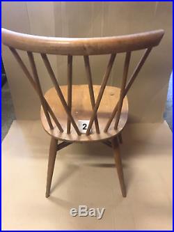 1960 Vintage Ercol Windsor 376 Latticed Candlestick Dining Chair Elm Beech 2