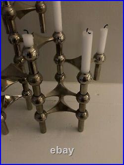 1960s Vintage Stoff Nagel Scandinavian Modular Candle Holder 14 Pieces & 1 Tray