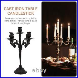 1Pc Decorative Candle Holder Cast Iron Candlestick Vintage Candle Holder