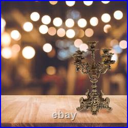 1Pc Vintage Candelabra Holder Taper Candle Holders Metal Candlestick Holder