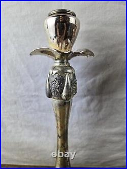 2 ART NOUVEAU vtg silverplate candlestick pair antique table sculpture organic