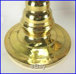 2 Large 36 Brass Floor Candlesticks Candle Holders Altar Church Temple Vintage