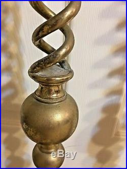 2 Large Vintage 36 Brass Floor Candlesticks Candle Holders Altar Church Temple