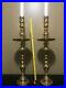 2-Large-Vintage-37-Brass-Floor-Candle-Holders-Candlesticks-Engraved-Brass-01-zo
