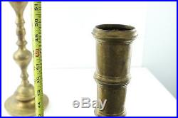 2 Large Vintage 50 Brass Floor Candlesticks Candle Holders Altar Church Temple