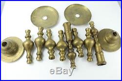 2 Large Vintage 50 Brass Floor Candlesticks Candle Holders Altar Church Temple