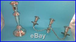 2 Large Vintage Empire 368 Sterling Silver Weighted Candle Stick Candelabra 5 lb