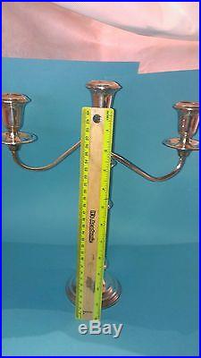 2 Large Vintage Empire 368 Sterling Silver Weighted Candle Stick Candelabra 5 lb