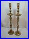 2-Large-Vintage-Tall-Brass-Floor-Candlesticks-Candle-Holders-Altar-Church-Temple-01-lj
