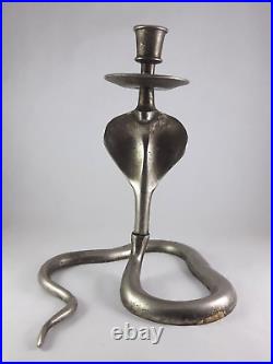 2 Pcs Brass Vintage Candlestick Cobra Decor Snake Candelabra Copper Holders
