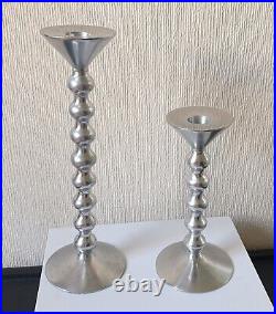 2 Vintage Alessi Candle Sticks'Flame' by Alessandro Mendini 2002 27cm & 19cm