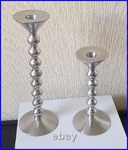 2 Vintage Alessi Candle Sticks'Flame' by Alessandro Mendini 2002 27cm & 19cm