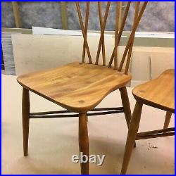 2 Vintage Ercol Candlestick Chairs #376 Refurbished