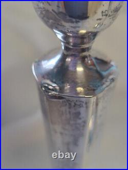 2 Vintage M Fred Hirsch 10 Inch Tall Sterling Silver Candle Sticks 659. + Grams