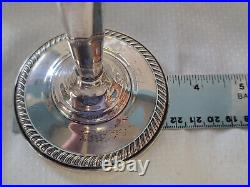 2 Vintage M Fred Hirsch 10 Inch Tall Sterling Silver Candle Sticks 659. + Grams