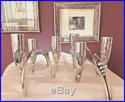 2 Vintage Tango Aceves Sterling Silver Candlesticks ca1950s