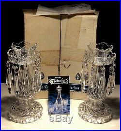 2 Vintage Waterford Crystal C1 Candelabras Candlestick Holders In Original Box