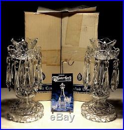 2 Vintage Waterford Crystal C1 Candelabras Candlestick Holders In Original Box