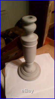 2 x 11 Inches Wooden Carved Candle Stick Holder Vintage