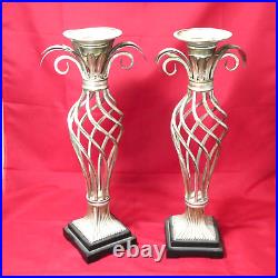 2 x Uttermost Luxury Wrought Iron Candle Holders Large Rustic Royal