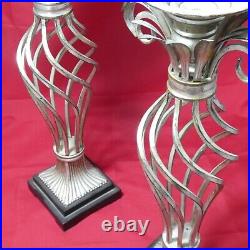 2 x Uttermost Luxury Wrought Iron Candle Holders Large Rustic Royal