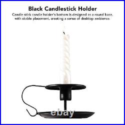 2Pcs 11.5x11.5x13cm Black Candlestick Holder Metal Iron Vintage Candle Stick