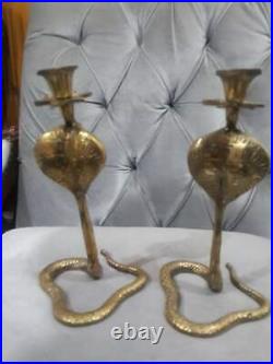 2pcs New candlestick brass copper decor cobra snake candelabra holders 18cm