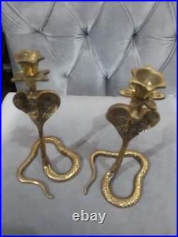 2pcs New candlestick brass copper decor cobra snake candelabra holders 18cm