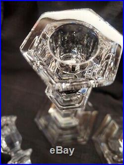 3 Vintage Baccarat Harcourt Crystal Candlesticks-8.75 x 2 And 7.75 x 1