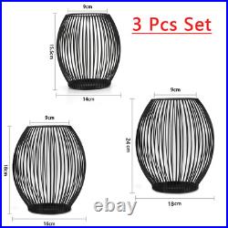 3Pcs Table Party Vintage Home Decor New Style Oval Candlestick Candle Holders