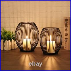3Pcs Table Party Vintage Home Decor New Style Oval Candlestick Candle Holders