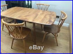 4 Vintage Ercol Candlestick dining chairs retro mid century