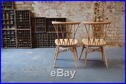 4 Vintage Ercol Chiltern Candlestick Chairs Mid Century