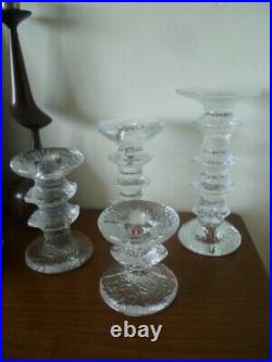 4 Vintage Iittala Festivo 4 3 2 1 Knuckle Rings Glass Candlestick Timo Sarpaneva