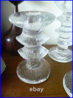 4 Vintage Iittala Festivo 4 3 2 1 Knuckle Rings Glass Candlestick Timo Sarpaneva