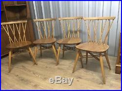 4 X Mid Century Vintage Ercol Candlestick Dining Chairs