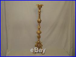 40 Italian Baroque Brass Candle Holder Stick Over 9 k Weight 101cm Tall T/light
