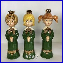 6 Vintage Atlantic Mold Ceramic Christmas Choir Boy Girl 11 Candle Stick Holder