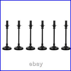 6 pcs Vintage Iron Candlestick Iron Art Candleholder Durable Candle Stand Black