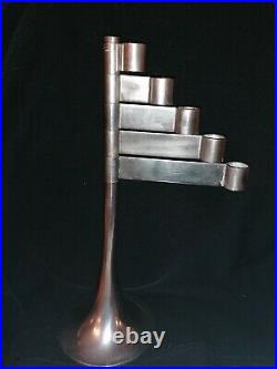 70's modernist Metal 5 Arm Candlestick Swing Arm Candelabra vintage retro