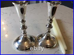 A Beautiful Pair Of Vintage American Sterling Silver Candlesticks, By Duchin