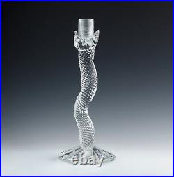 A Contemporary Vintage Art Glass Twisted Rose Candle Stick By Leon Applebaum
